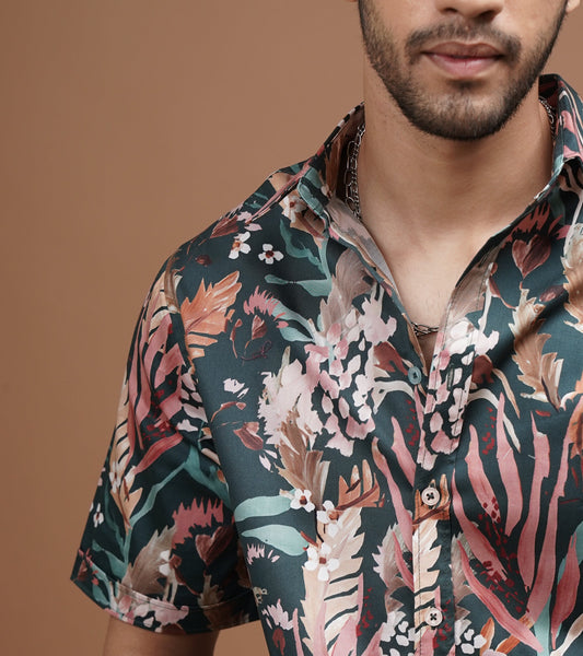Regular Fit 'Rustic Flora' Print Shirt
