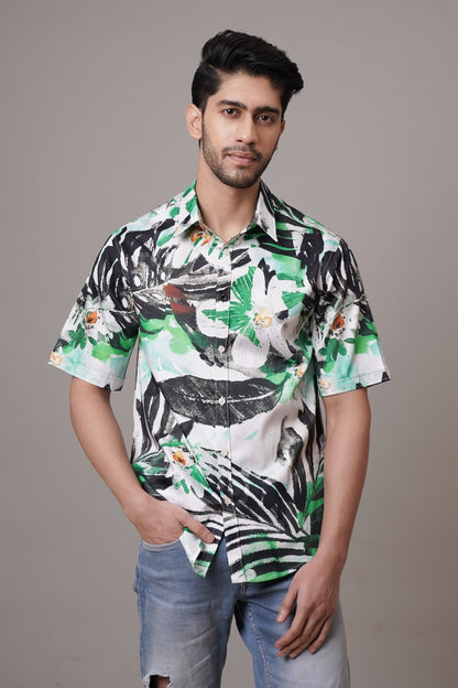 Floral Fusion - Cotton Print Shirt