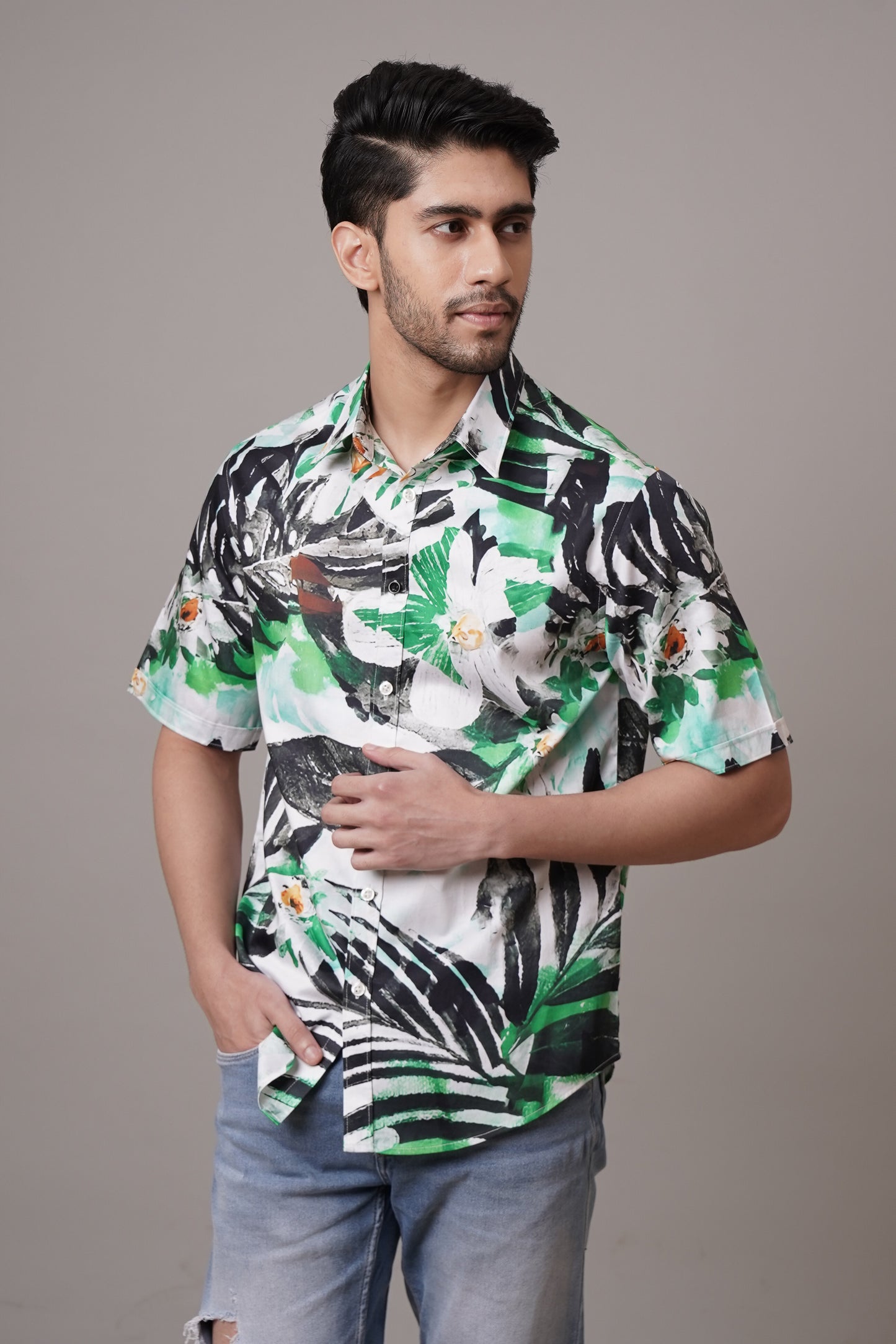 Floral Fusion - Cotton Print Shirt
