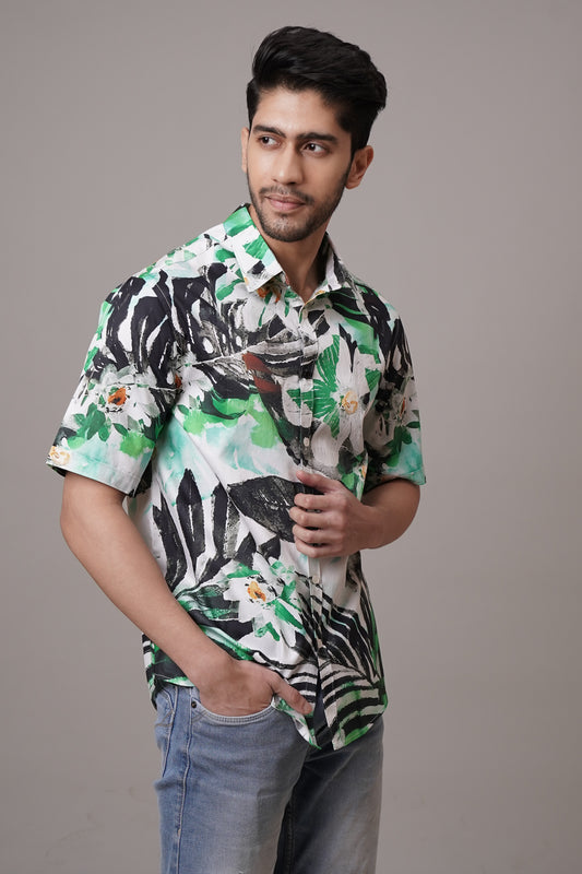 Floral Fusion - Cotton Print Shirt