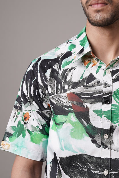 Regular Fit ‘Floral Fusion’ Print Shirt