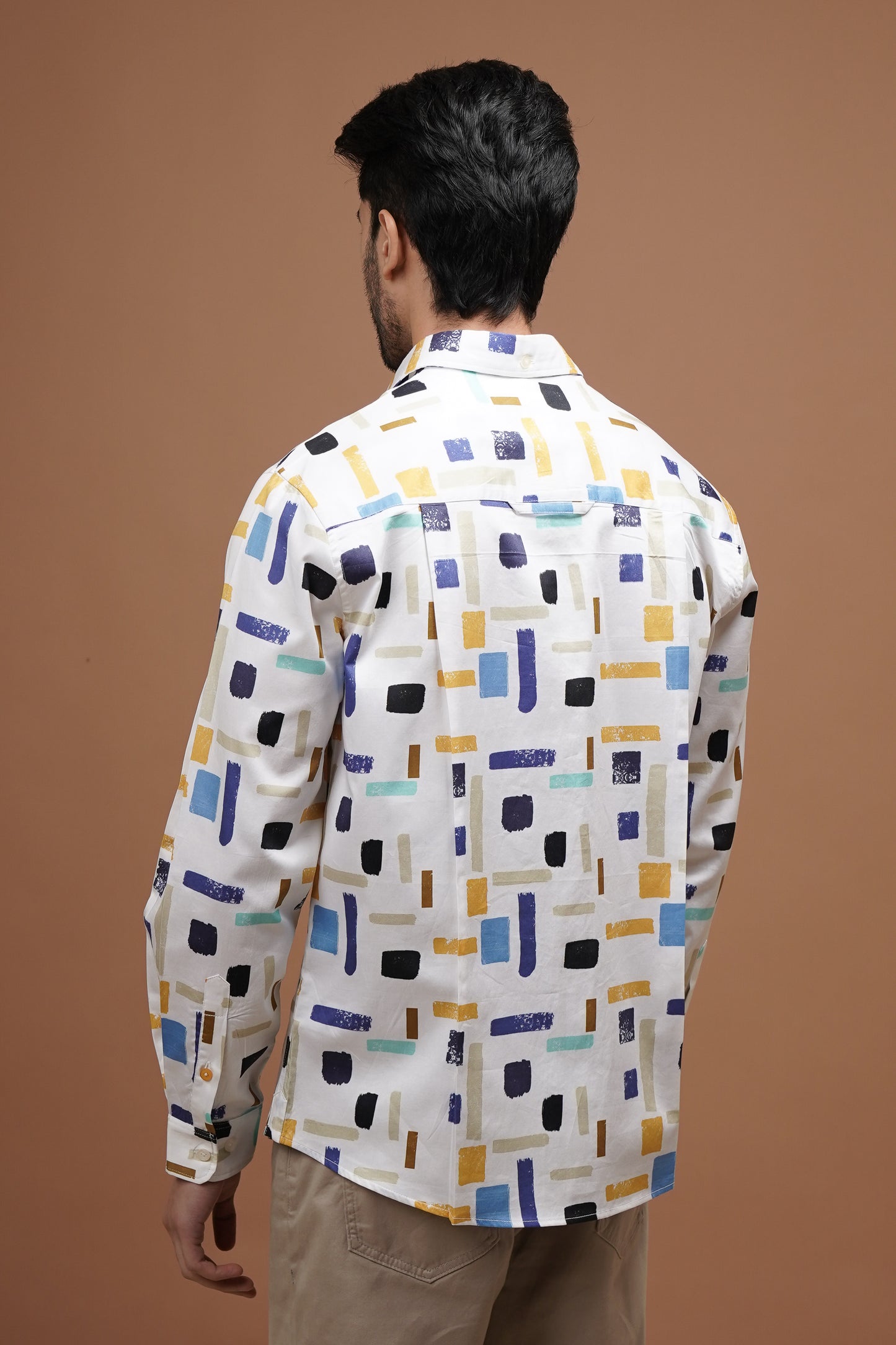 Regular Fit ‘Stripes Symphony’ Print Shirt