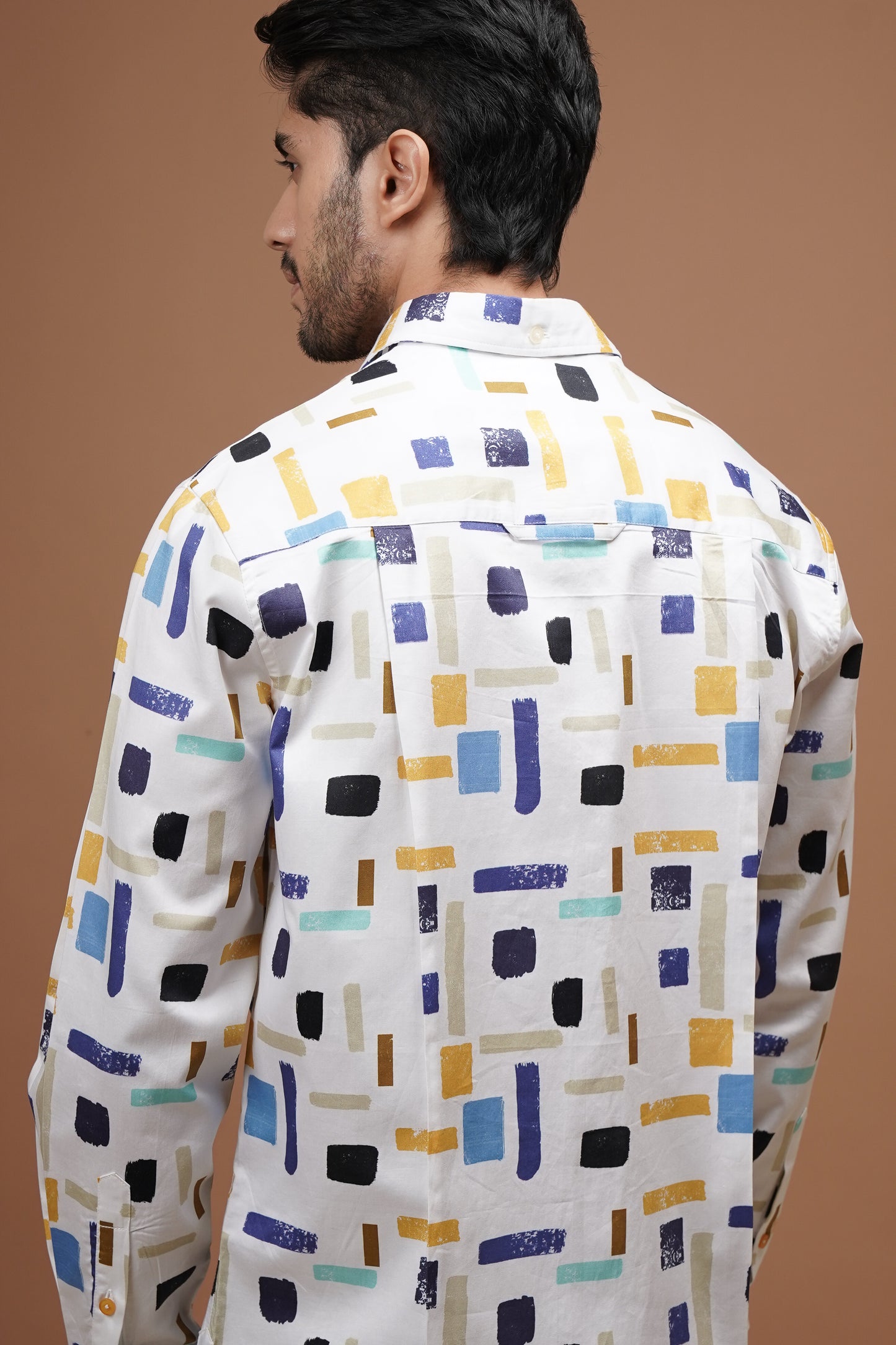 Regular Fit ‘Stripes Symphony’ Print Shirt