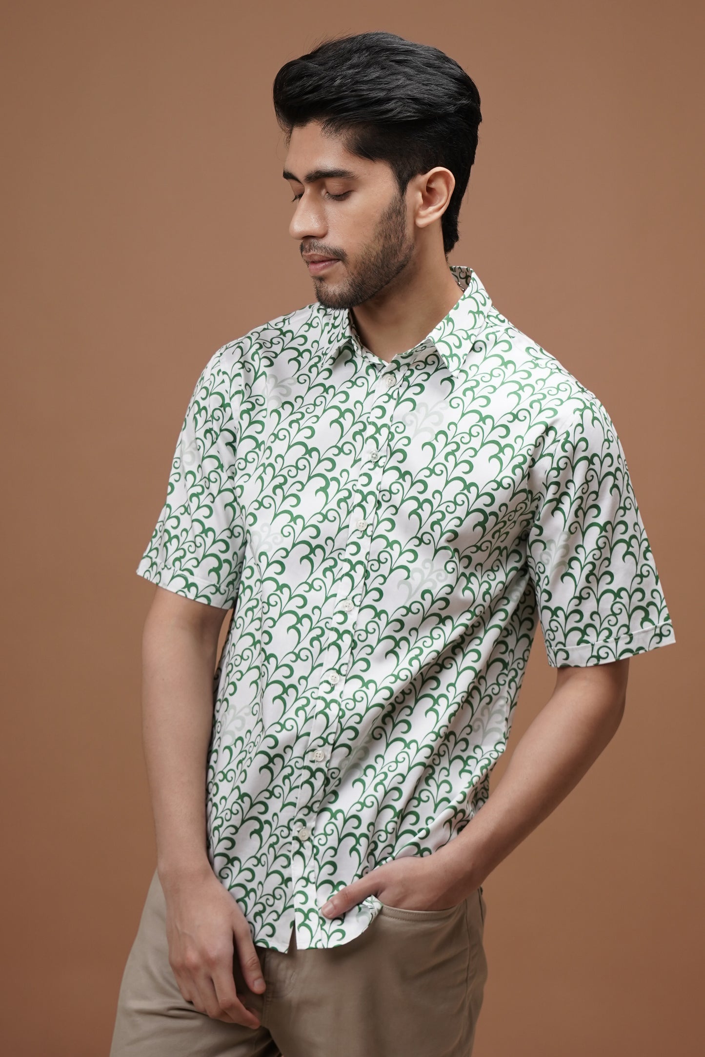 Regular Fit ‘Leafy Serenade’ Print Shirt