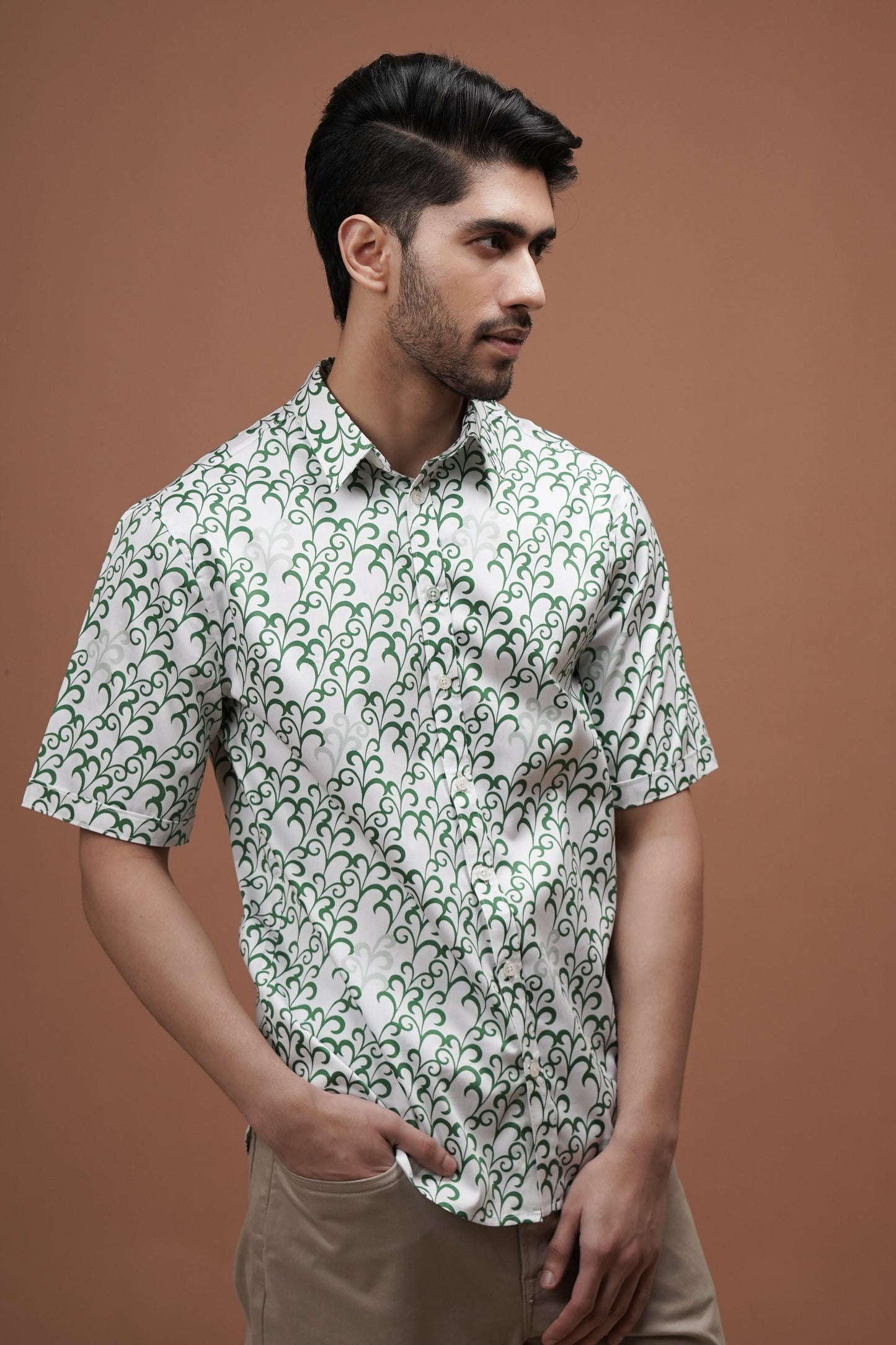 Regular Fit ‘Leafy Serenade’ Print Shirt