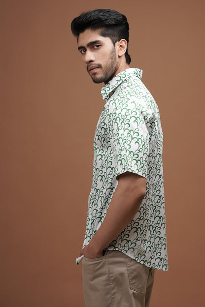 Regular Fit ‘Leafy Serenade’ Print Shirt