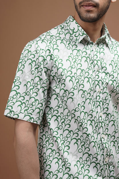 Regular Fit ‘Leafy Serenade’ Print Shirt