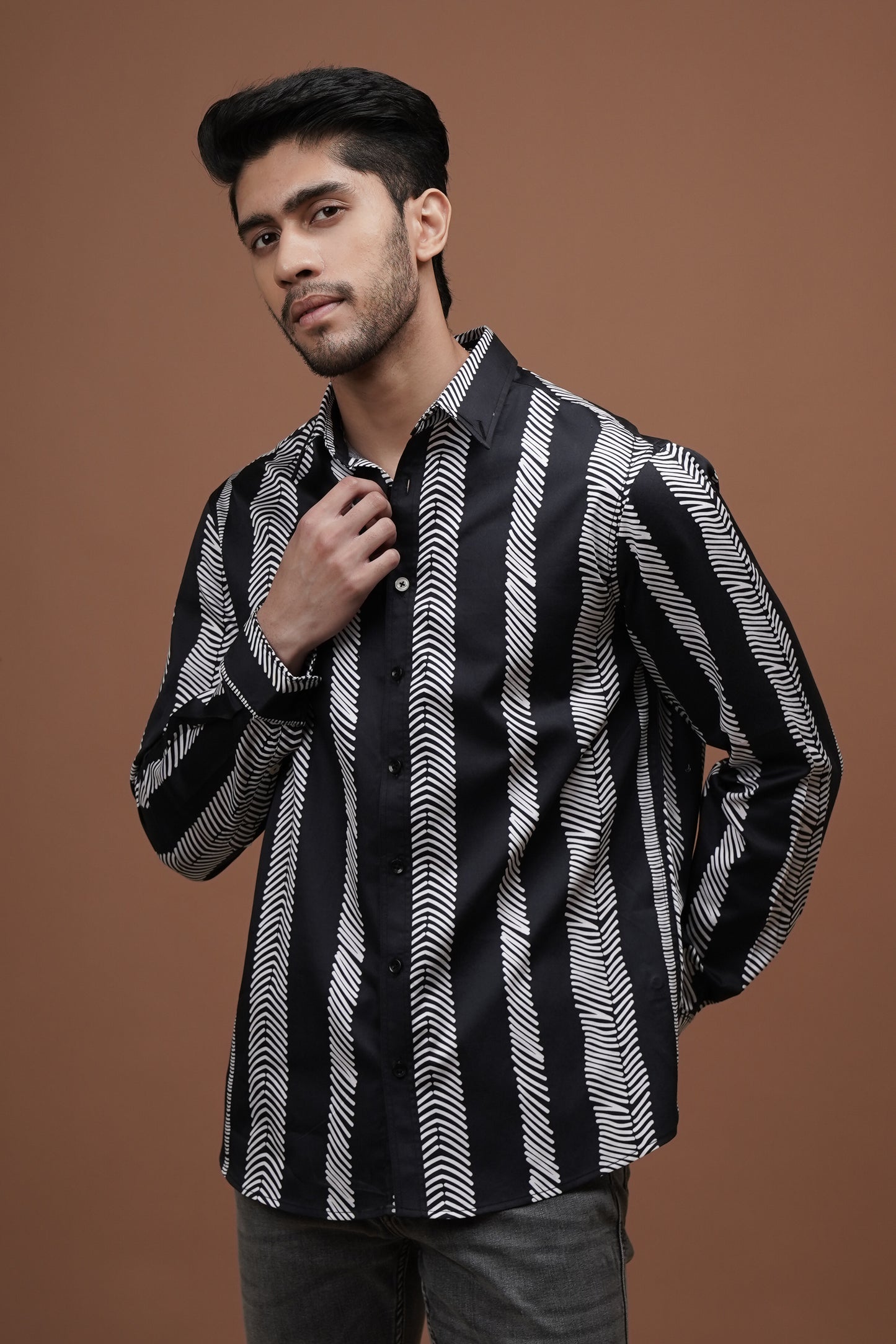 Regular Fit ‘Midnight Lines’ Print Shirt