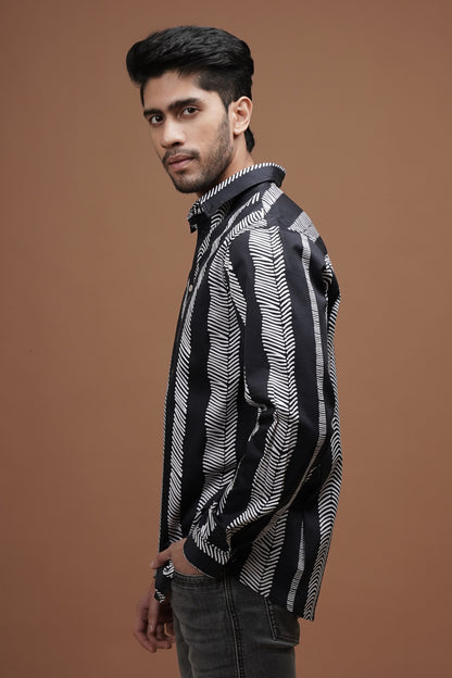 Regular Fit ‘Midnight Lines’ Print Shirt