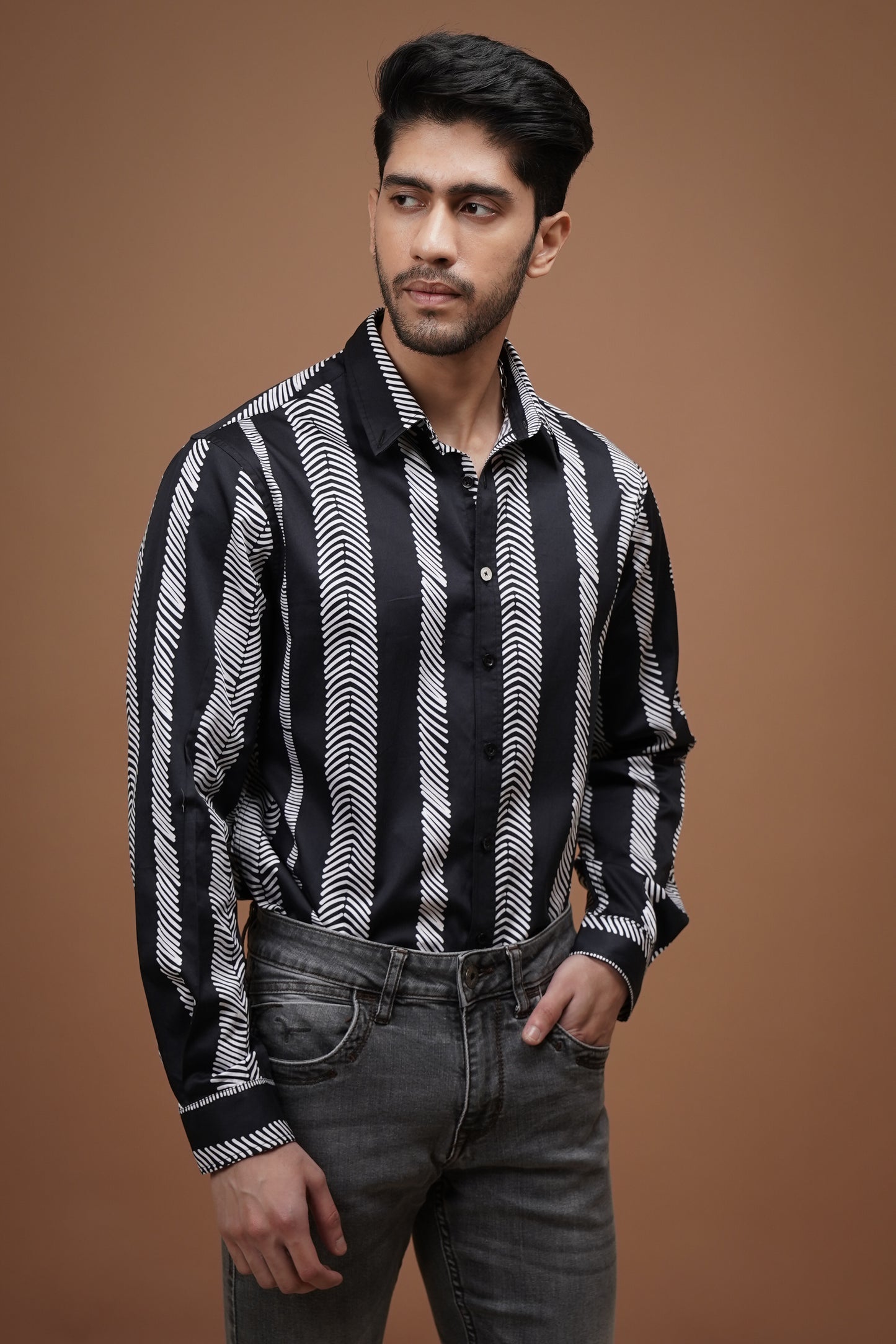 Regular Fit ‘Midnight Lines’ Print Shirt