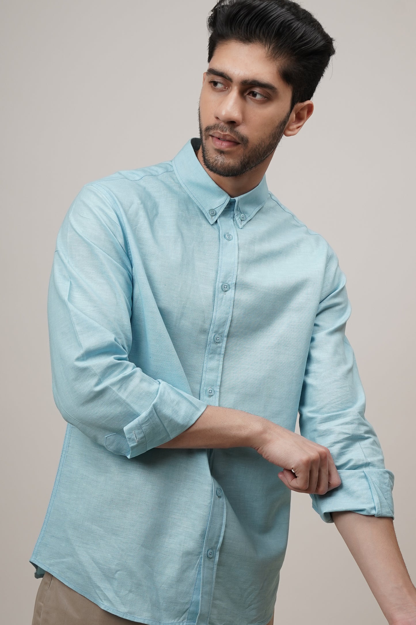 Sea Breeze Blue Linen Shirt