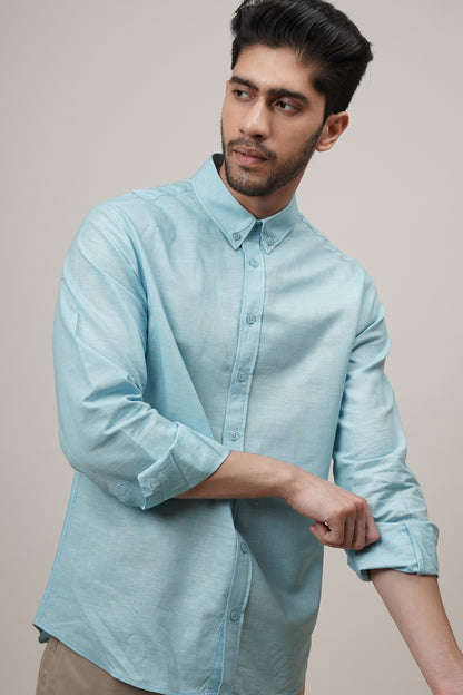 Sea Breeze Blue Linen Shirt
