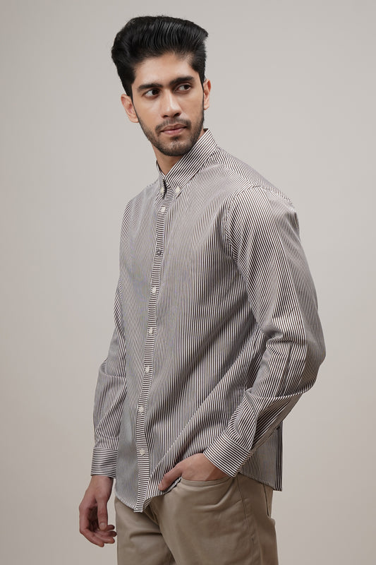Regular Classic Fit Striped Cotton Shirt
