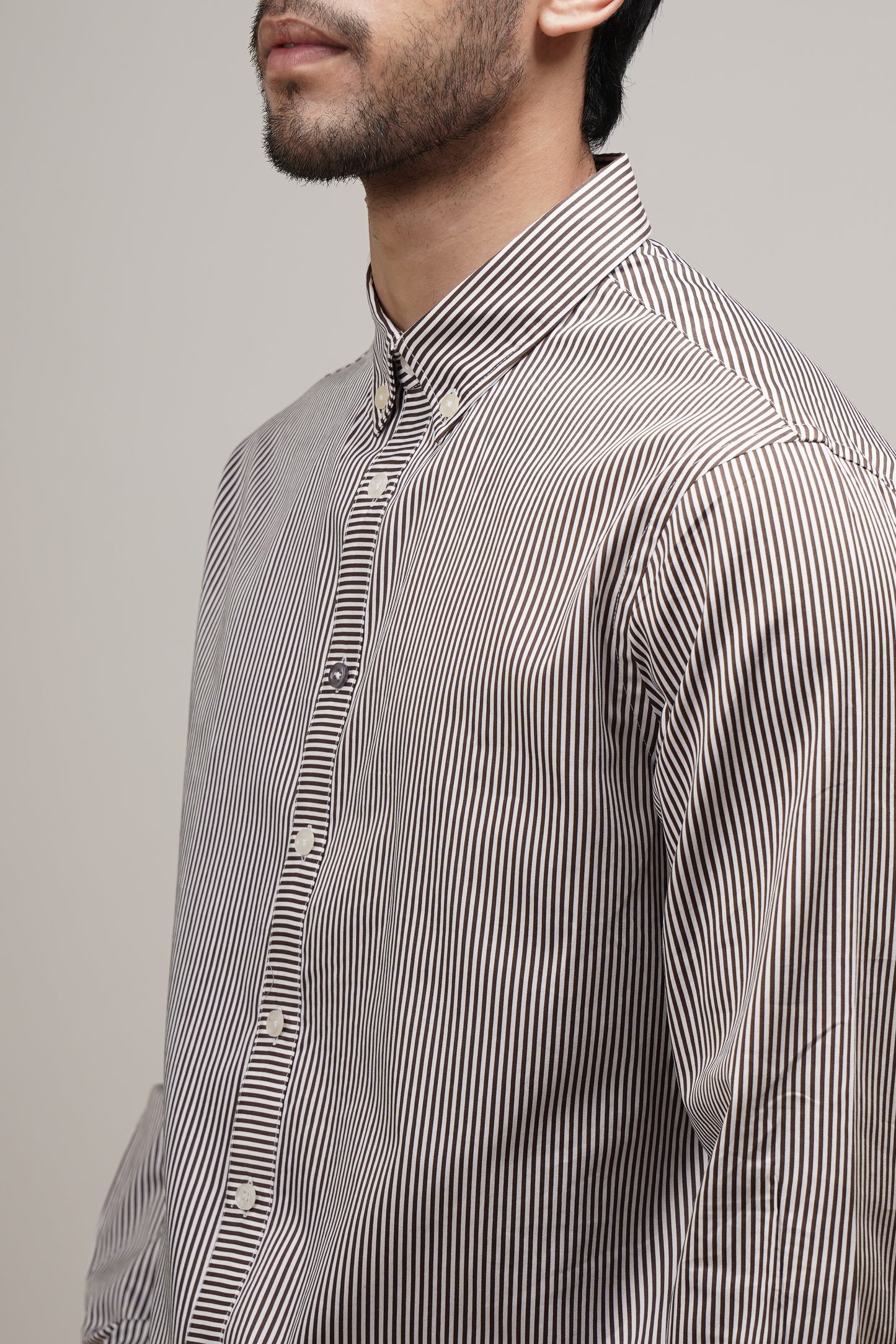 Classic Fit Striped Cotton Shirt