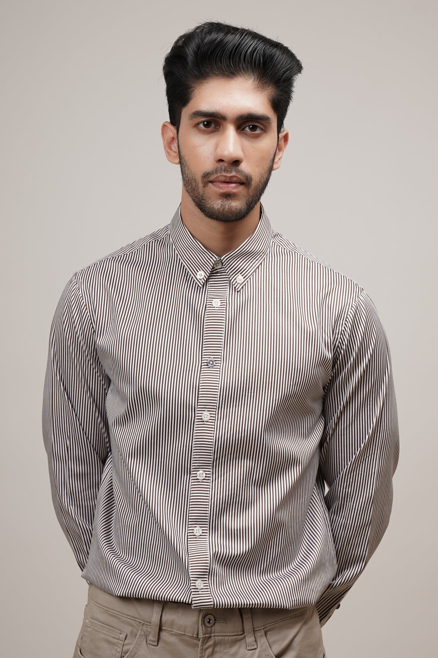 Classic Fit Striped Cotton Shirt