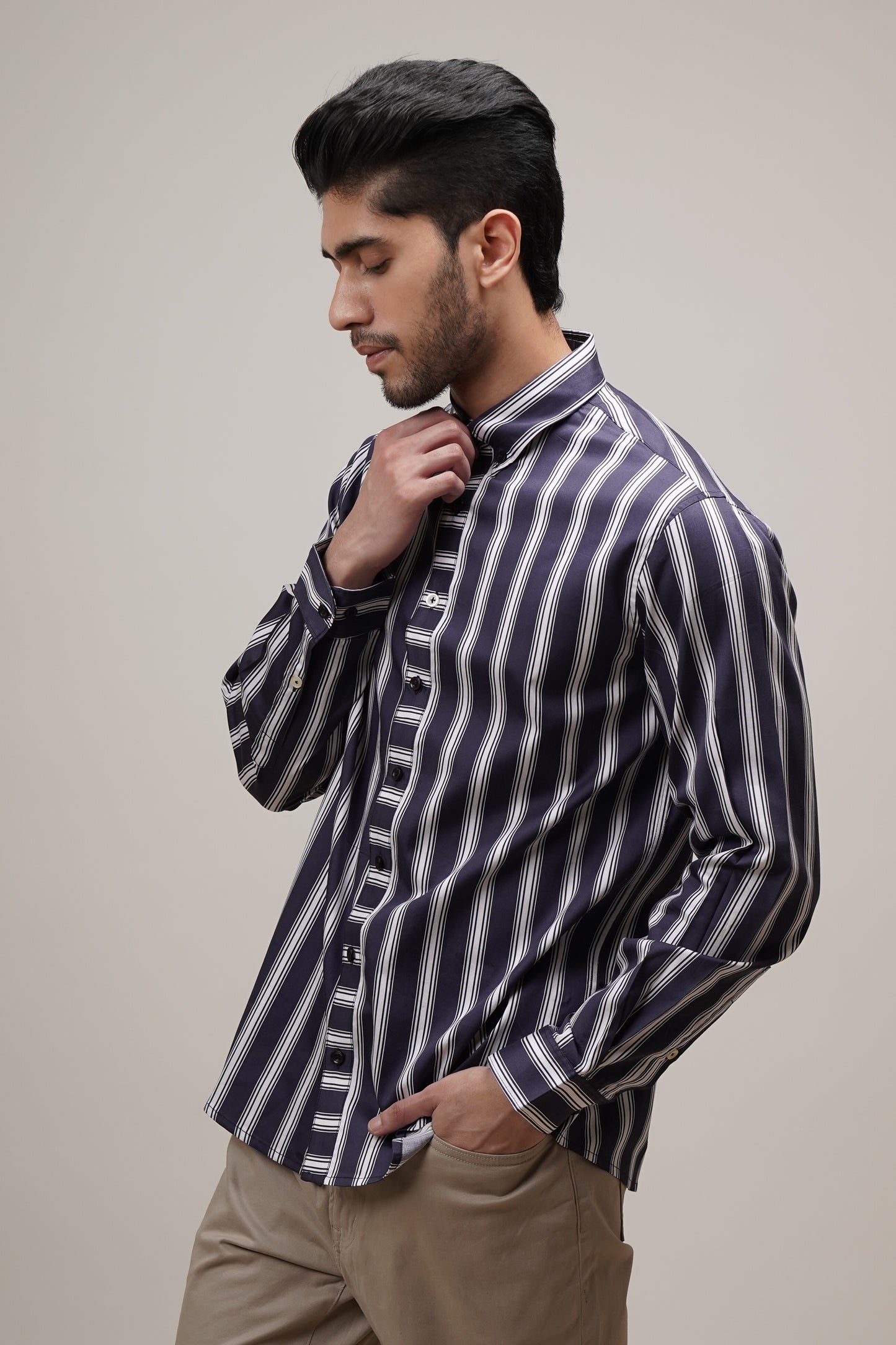 Classic Fit Striped Cotton Shirt