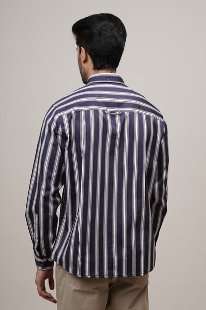 Regular Classic Fit Striped Cotton Shirt