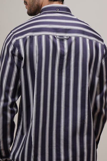 Regular Classic Fit Striped Cotton Shirt