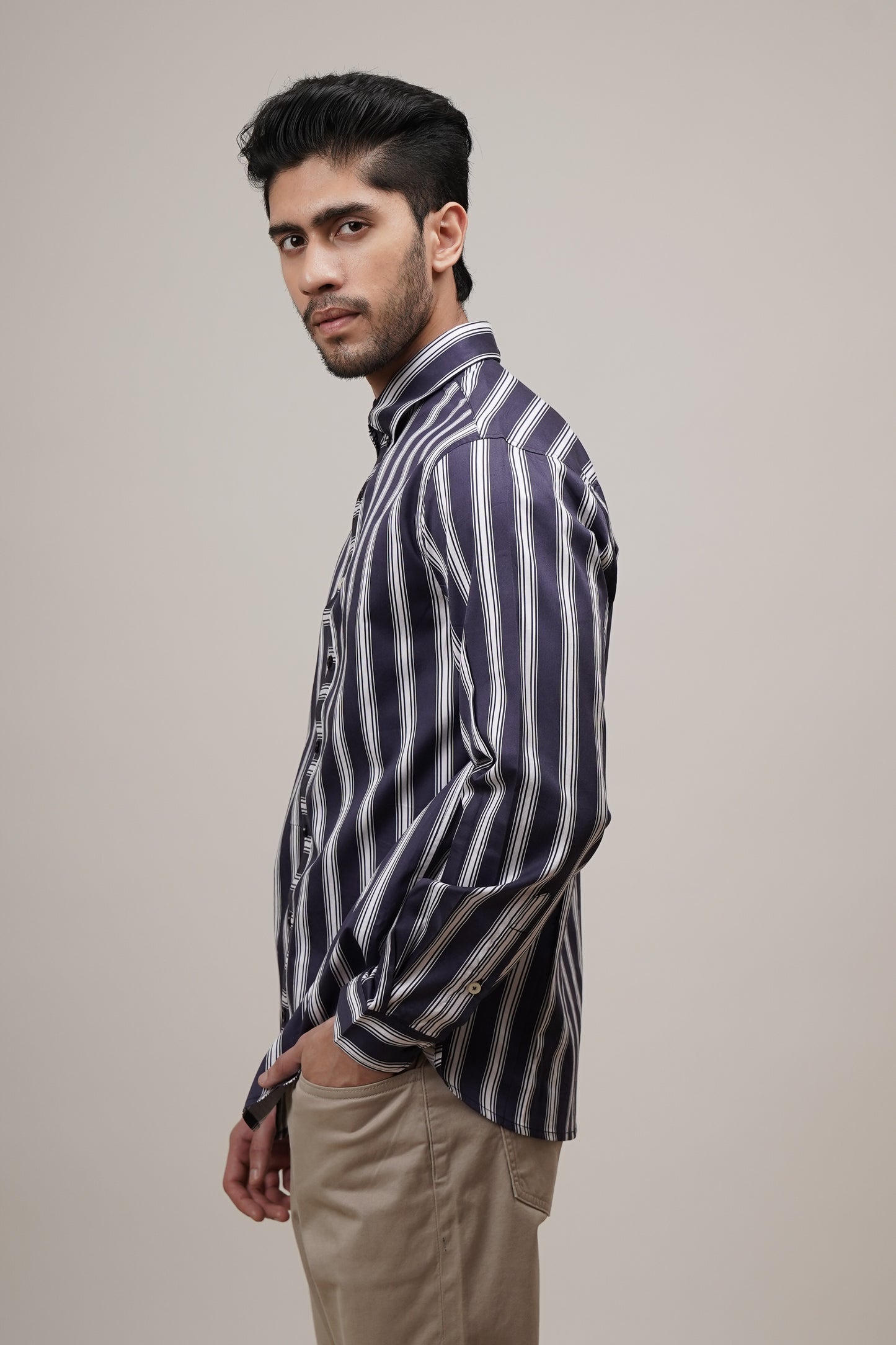 Classic Fit Striped Cotton Shirt