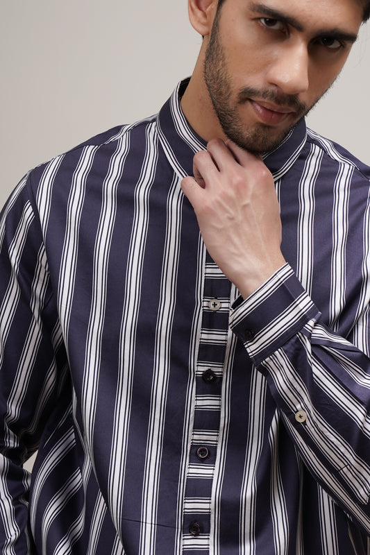 Regular Classic Fit Striped Cotton Shirt