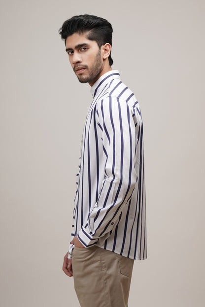 Classic Fit Striped Cotton Shirt