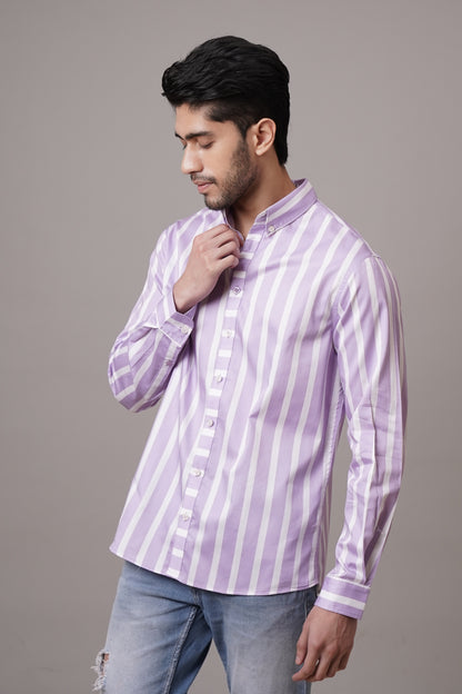 Classic Fit Striped Cotton Shirt