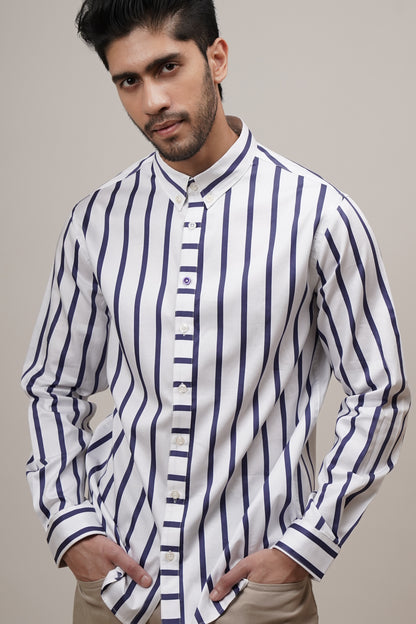 Classic Fit Striped Cotton Shirt