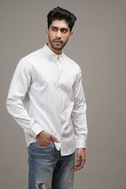 Regular Classic Fit Striped Cotton Shirt