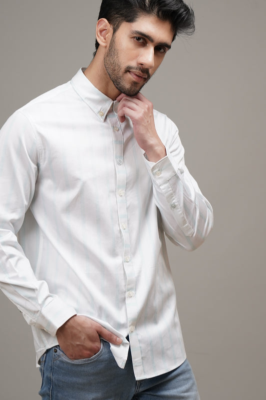 Regular Classic Fit Striped Cotton Shirt