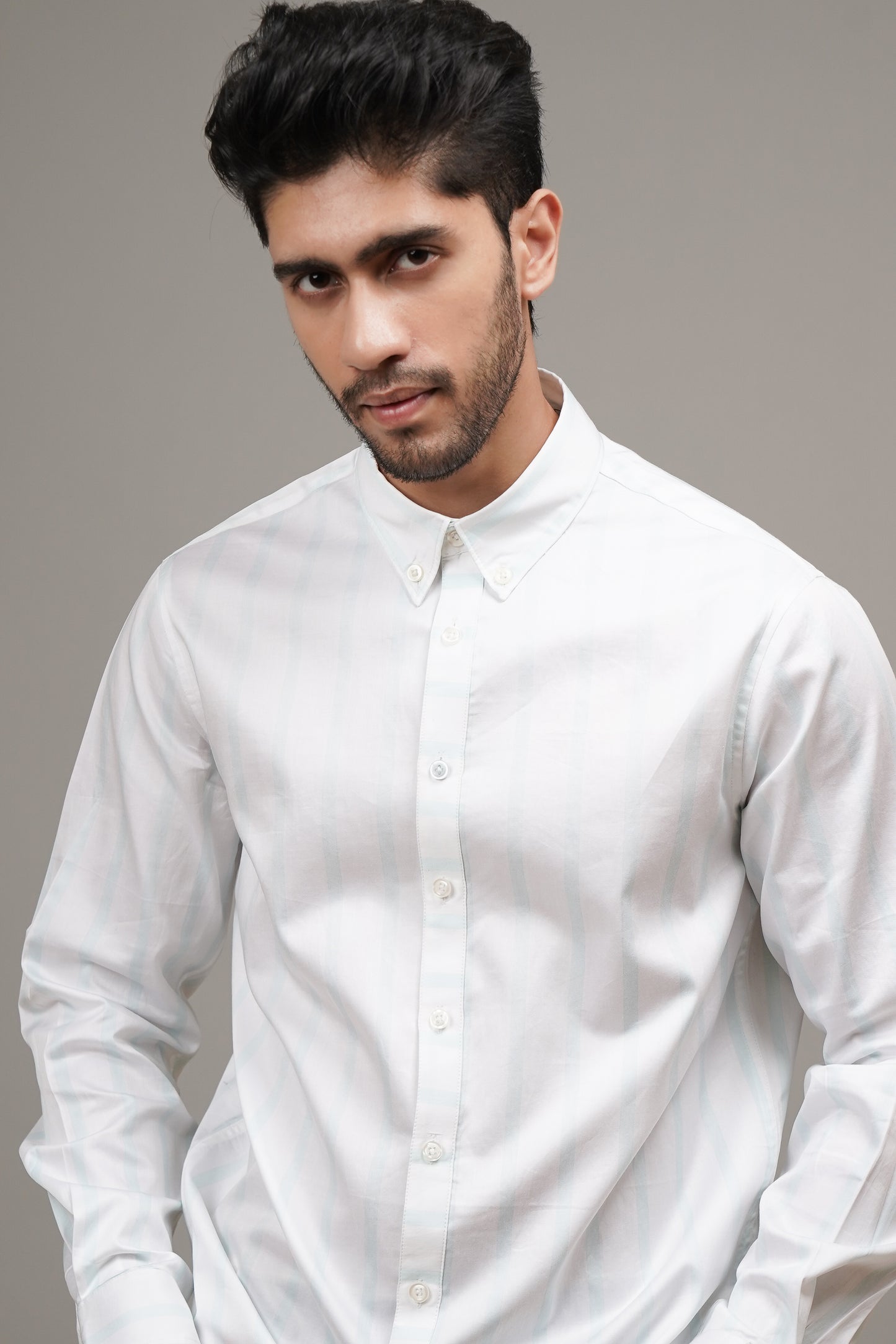 Regular Classic Fit Striped Cotton Shirt