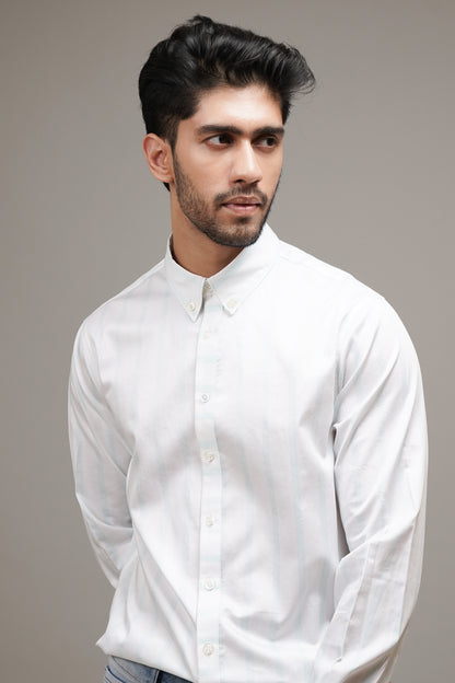 Regular Classic Fit Striped Cotton Shirt