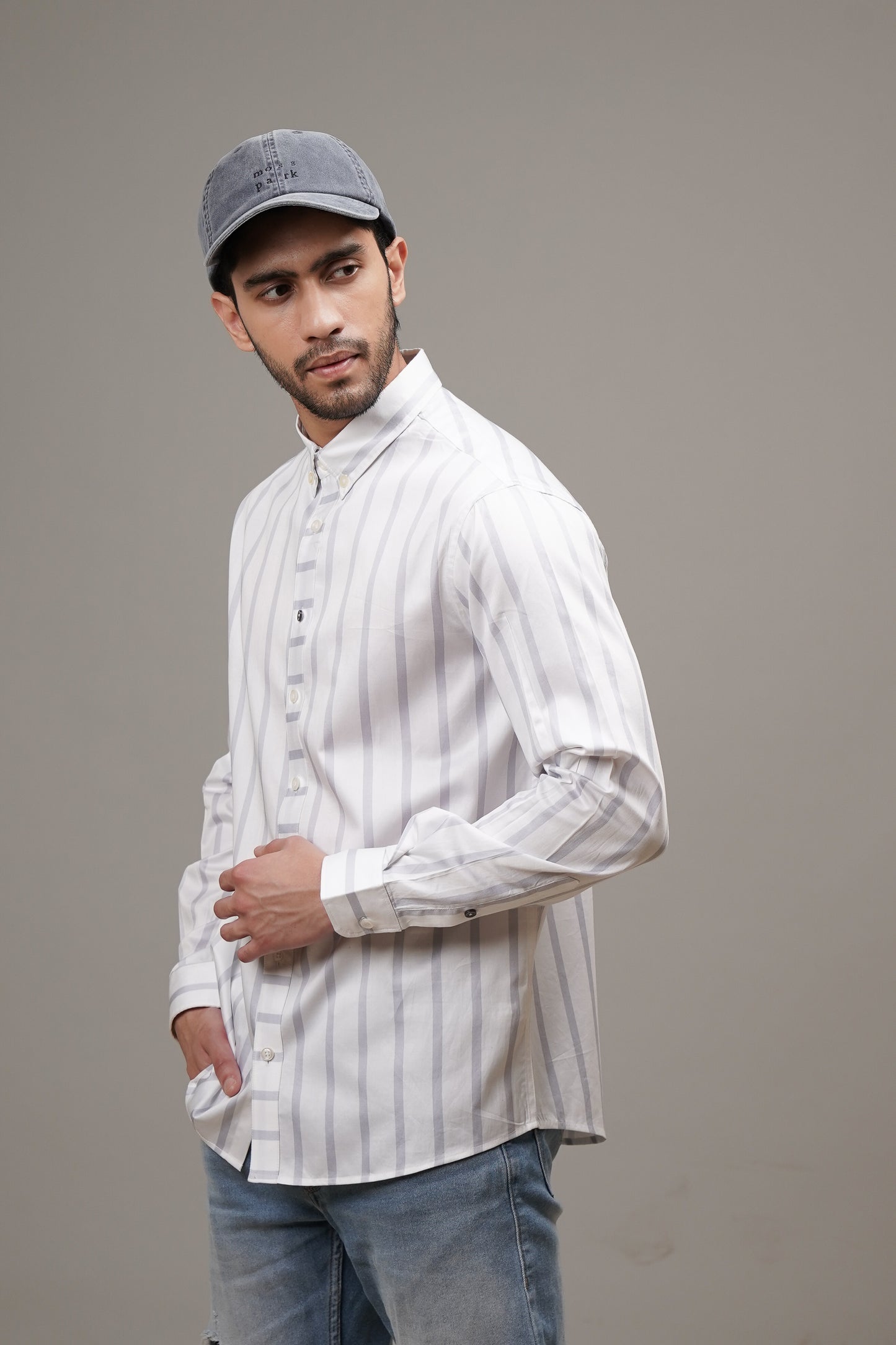 Regular Classic Fit Striped Cotton Shirt