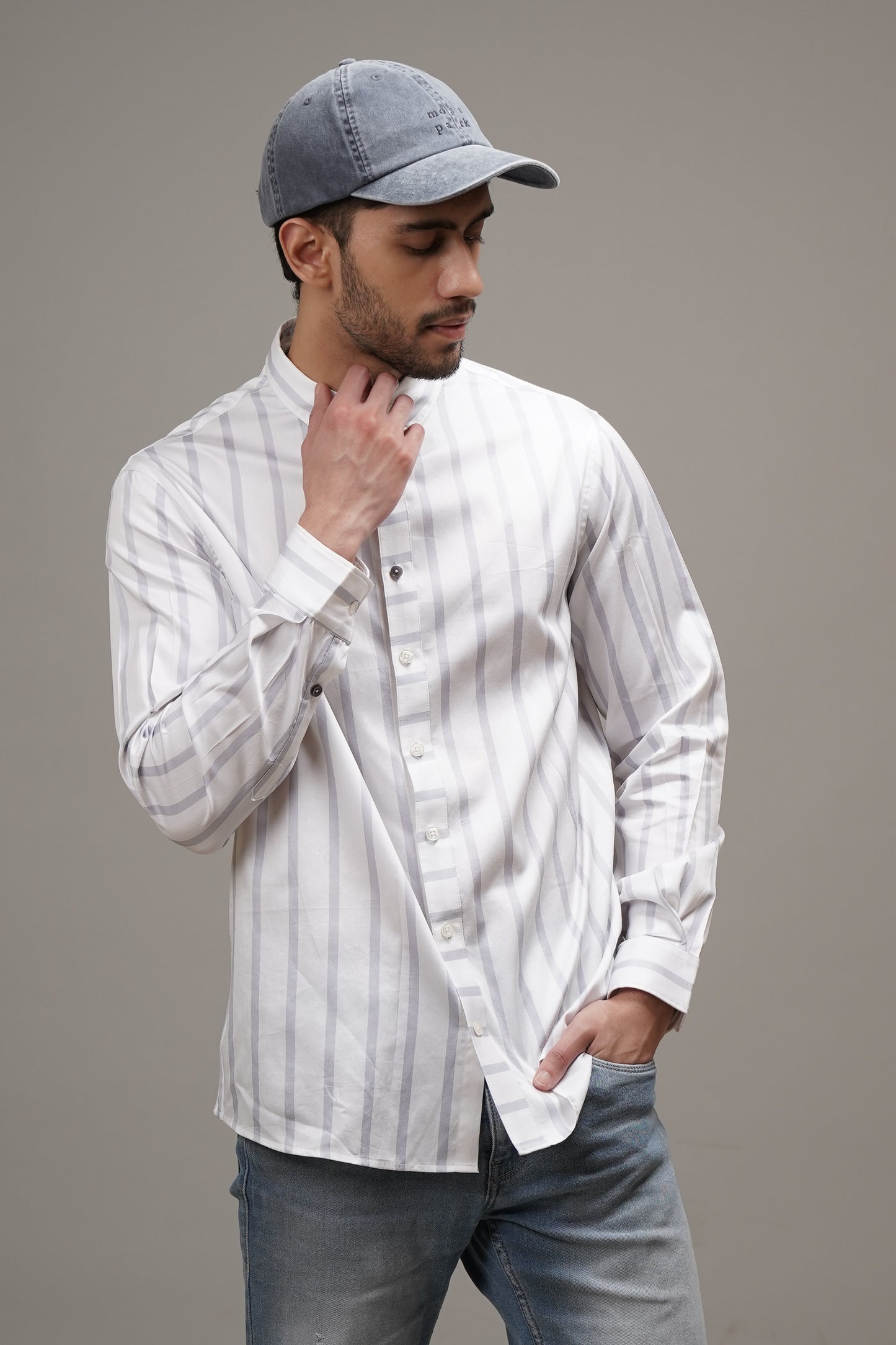 Classic Fit Striped Cotton Shirt