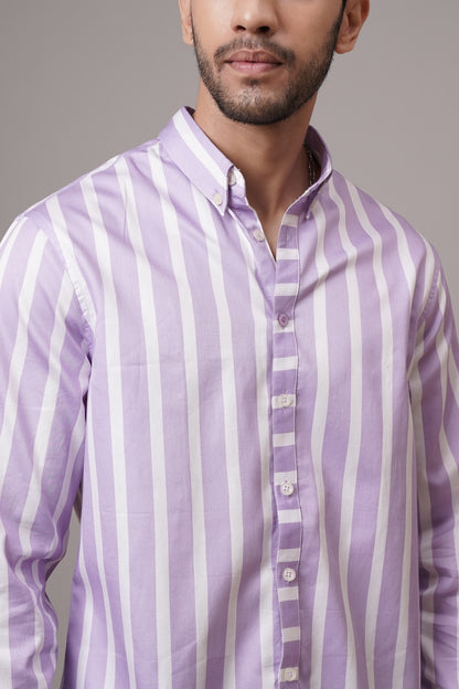 Classic Fit Striped Cotton Shirt