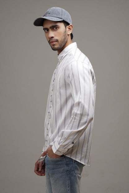 Regular Classic Fit Striped Cotton Shirt