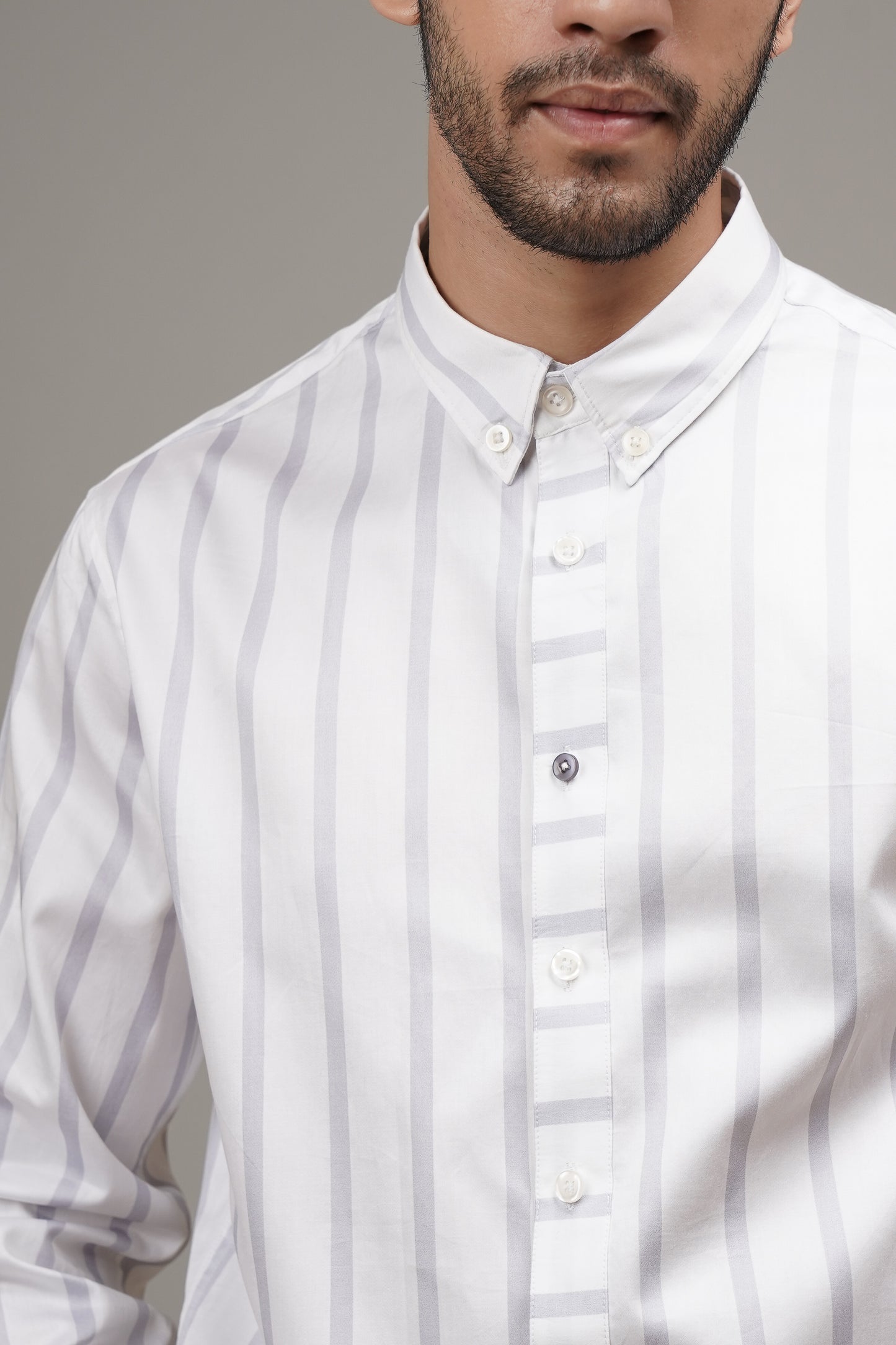Regular Classic Fit Striped Cotton Shirt