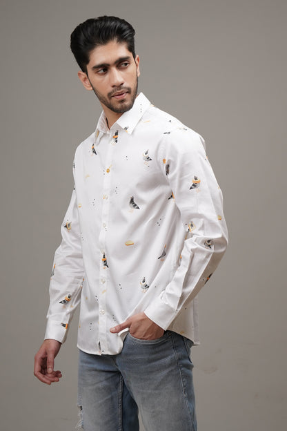 Regular Fit ‘Feathered Delights’ Print Shirt