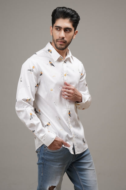 Regular Fit ‘Feathered Delights’ Print Shirt