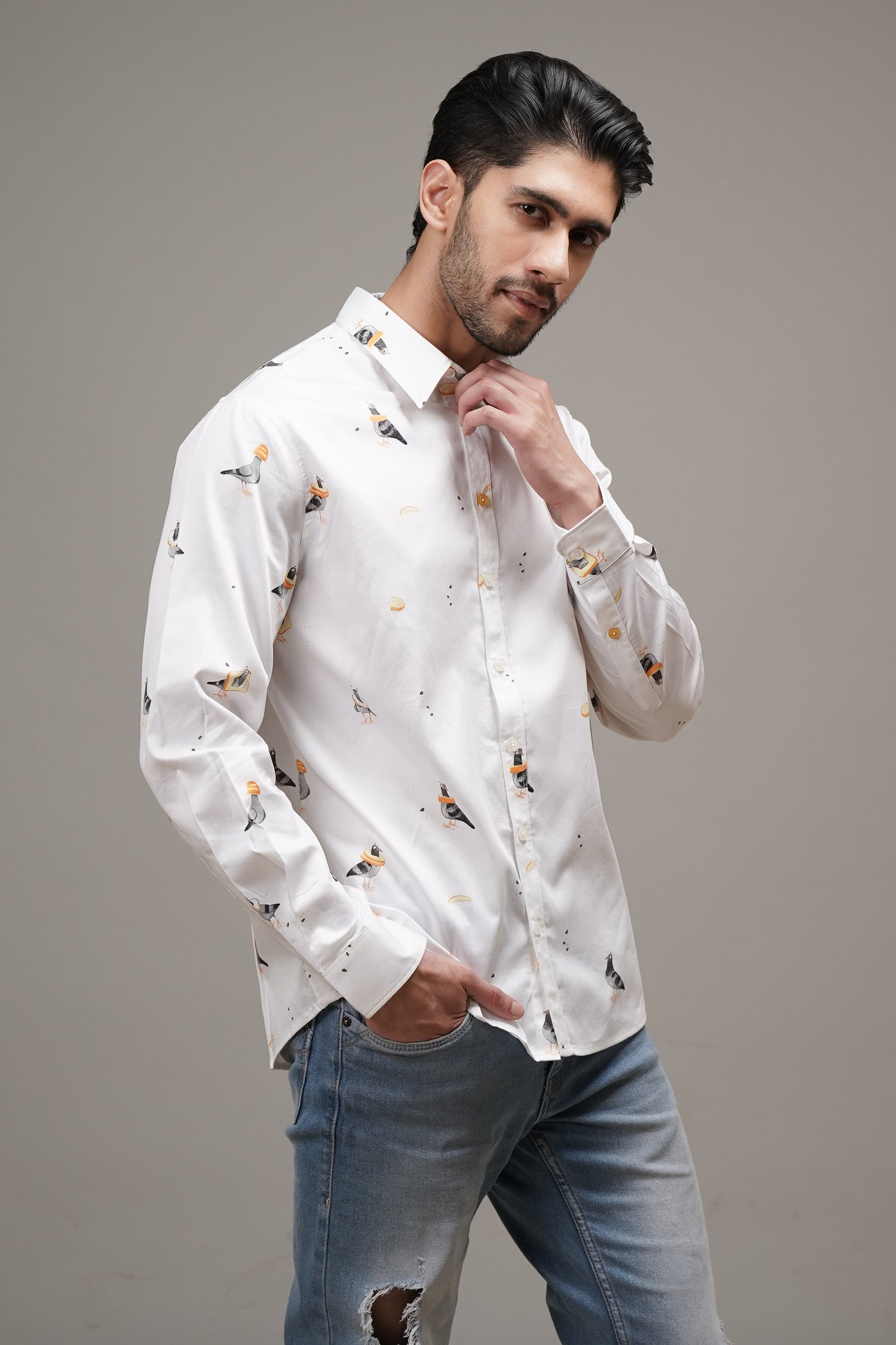 Regular Fit ‘Feathered Delights’ Print Shirt