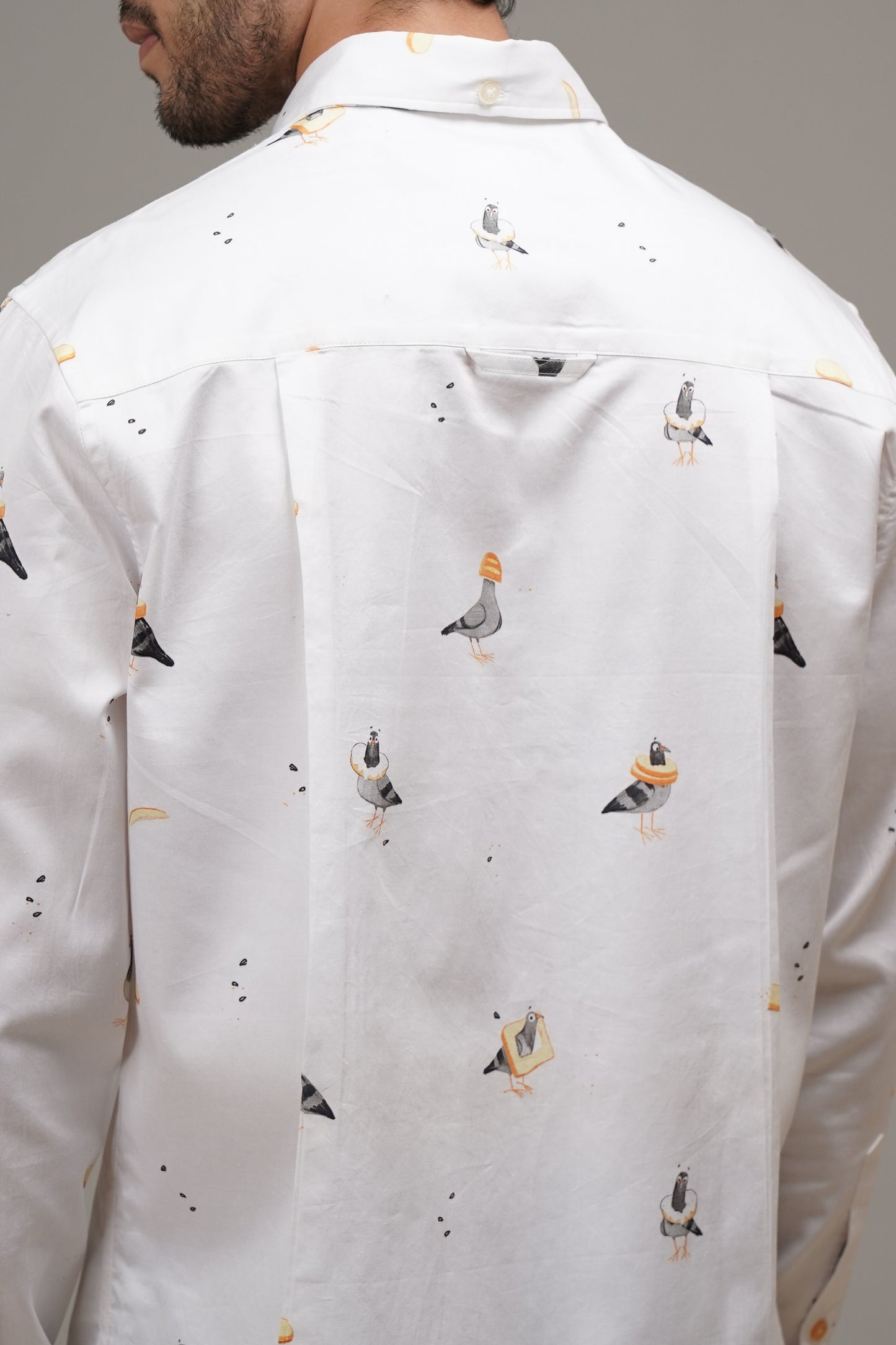 Feathered Delights - Printed Cotton Shirt