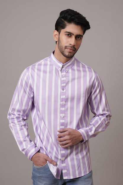 Classic Fit Striped Cotton Shirt