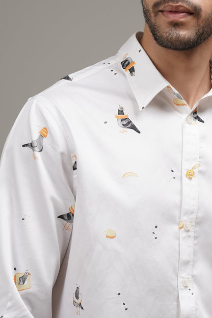 Regular Fit ‘Feathered Delights’ Print Shirt