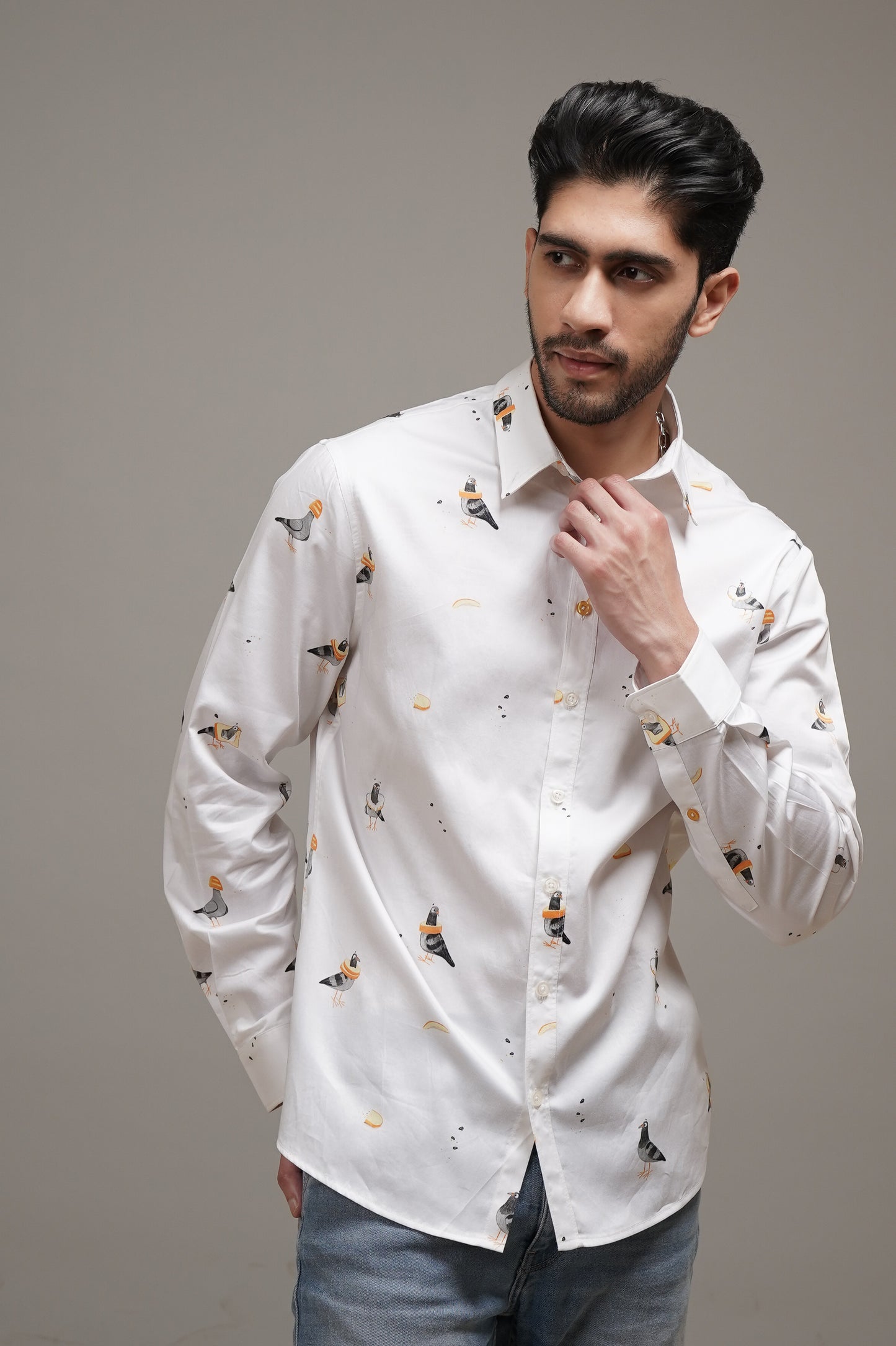 Regular Fit ‘Feathered Delights’ Print Shirt