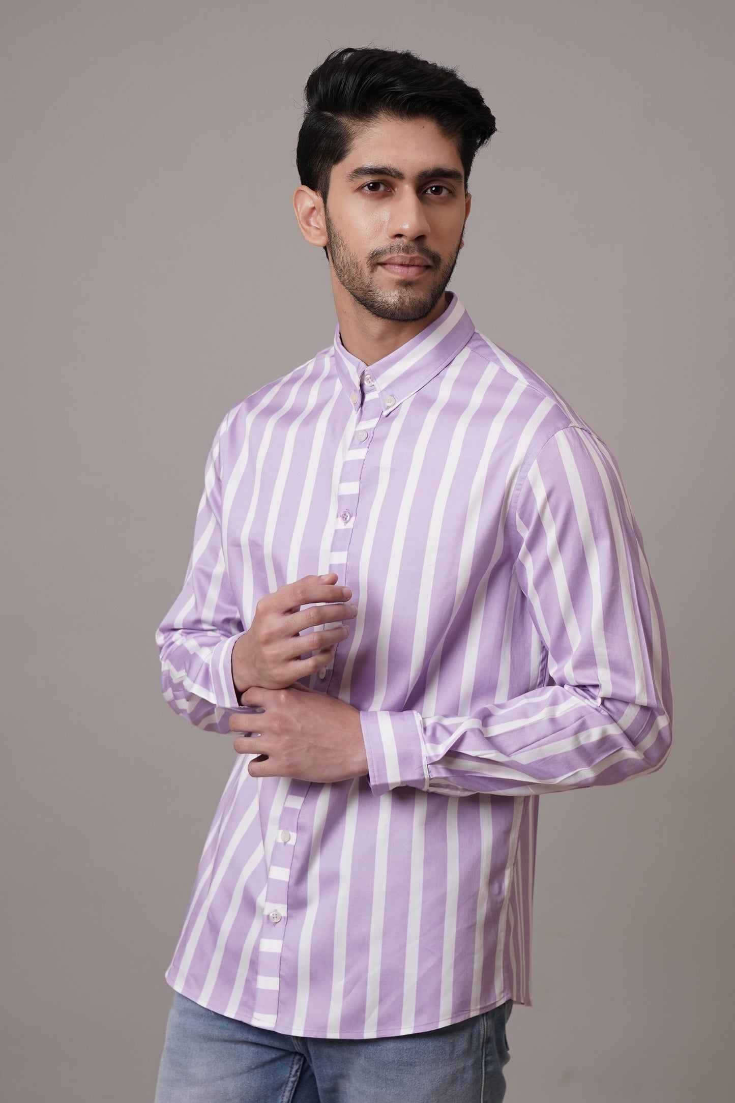 Classic Fit Striped Cotton Shirt