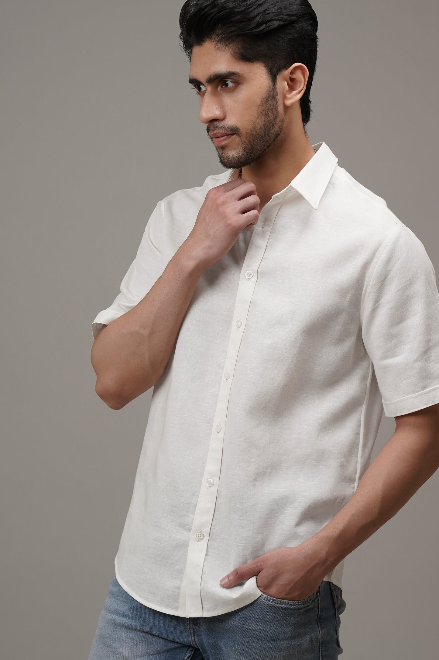 Pure White Linen Shirt