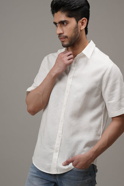 Pure White Linen Shirt