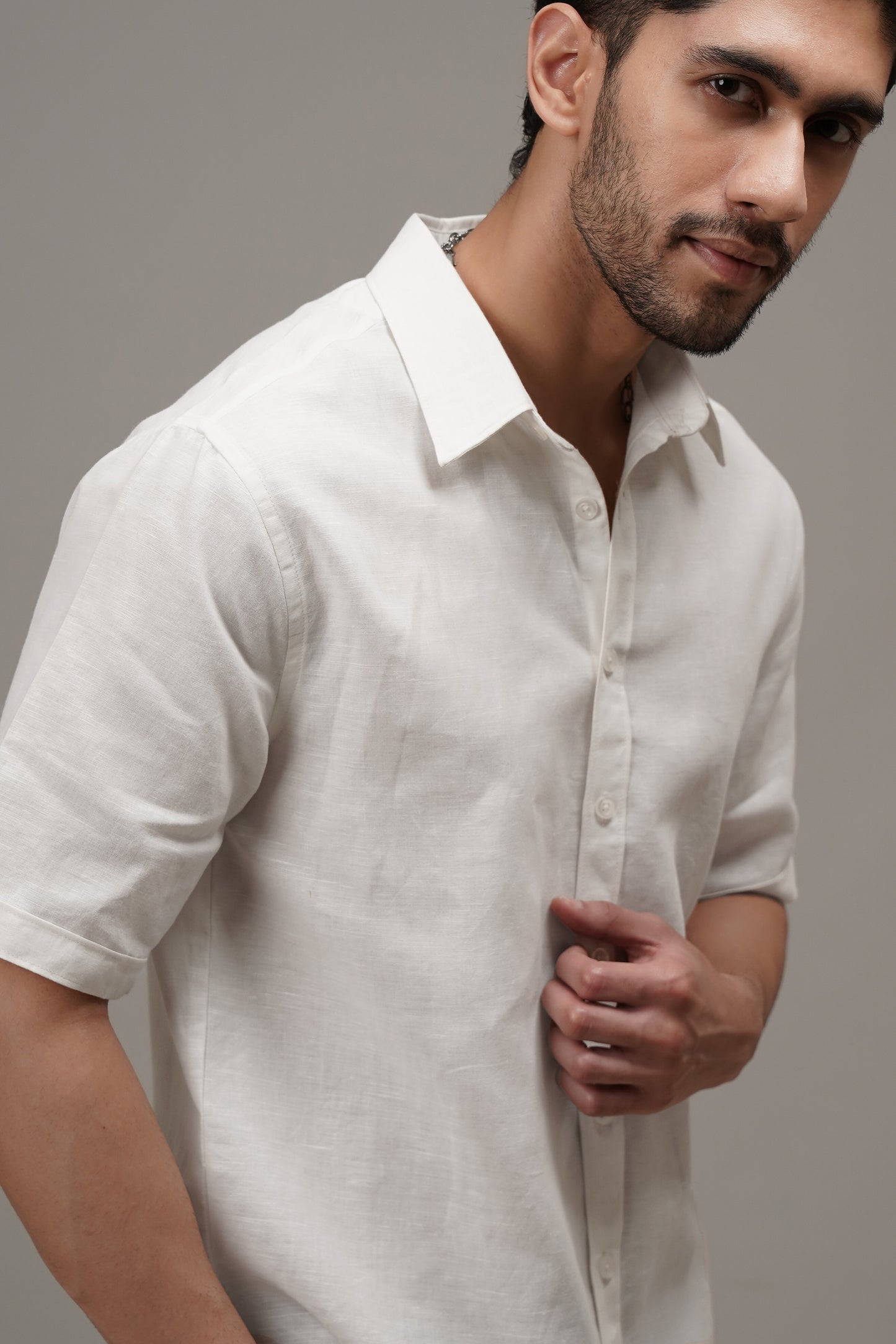 Pure White Linen Shirt