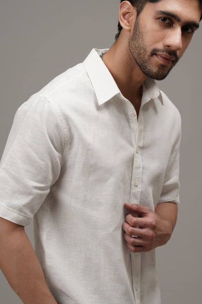 Pure White Linen Shirt