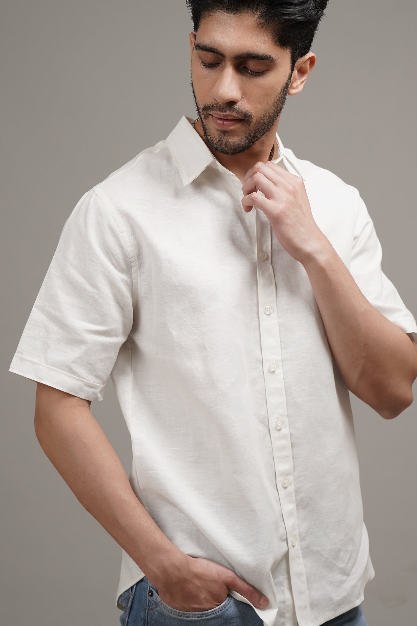 Pure White Linen Shirt