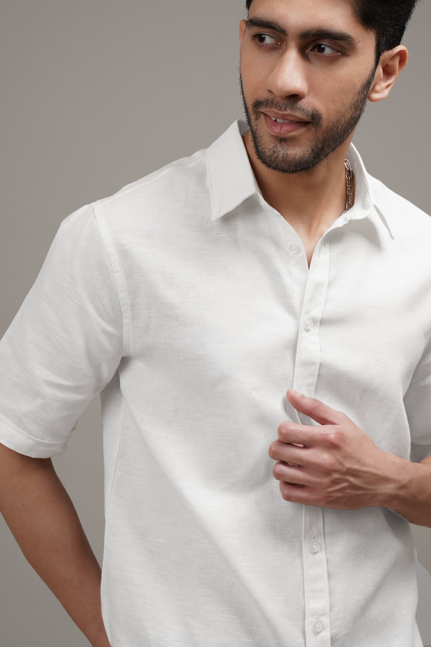 Pure White Linen Shirt